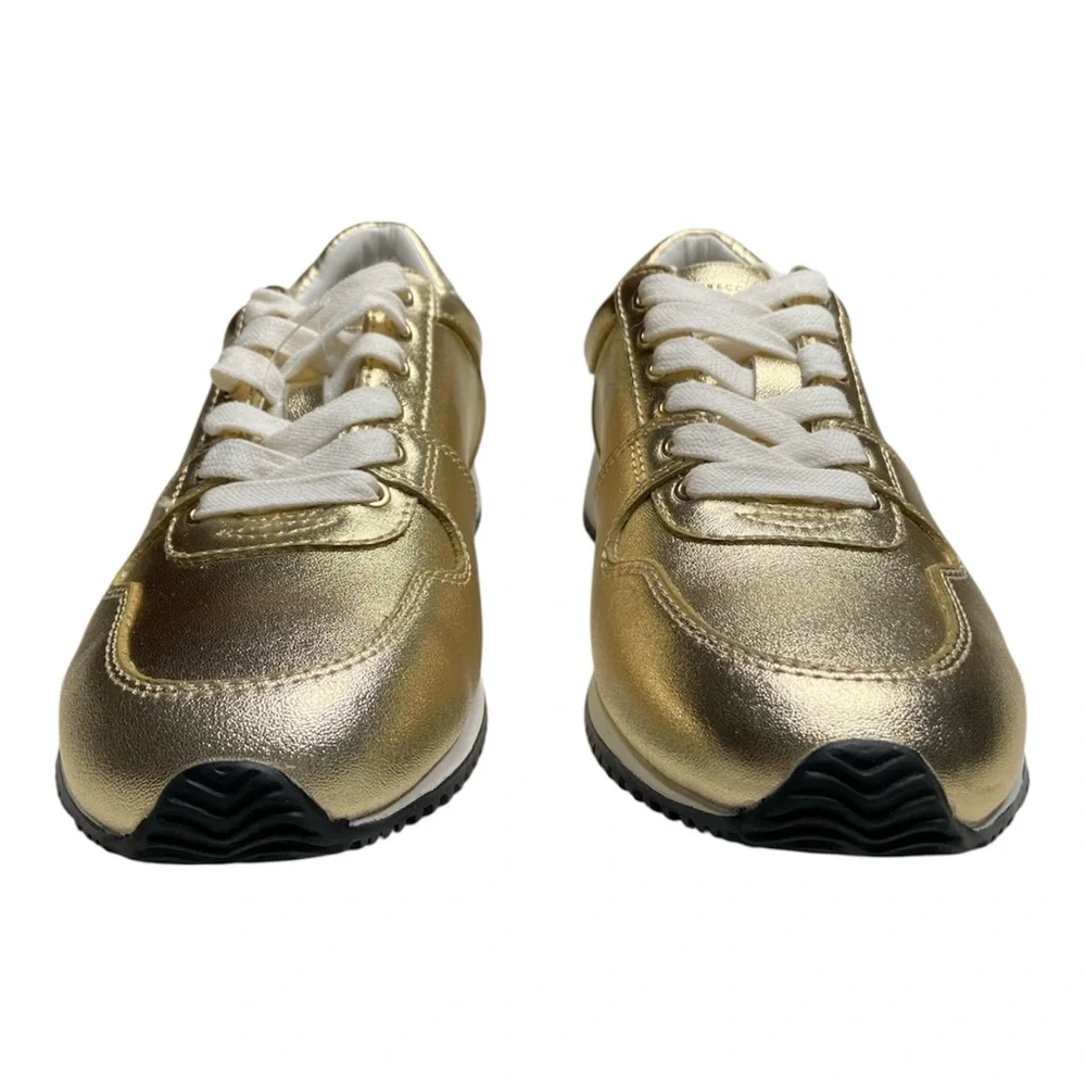 Rebecca Minkoff Metallic Gold Leather Lace Up Sneakers Size 6